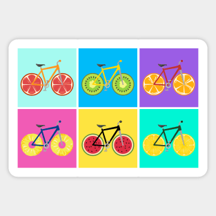 Fruit Wheels Pastel Bikes Fitness Sticker